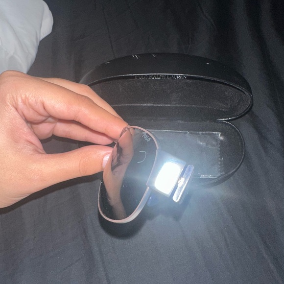 Polo by Ralph Lauren Silver/Navy Blue Stripes Logo Sunglasses - Picture 2 of 7